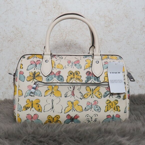 Coach Rowan Satchel with Butterfly Print (Chalk) - Picture 4 of 7